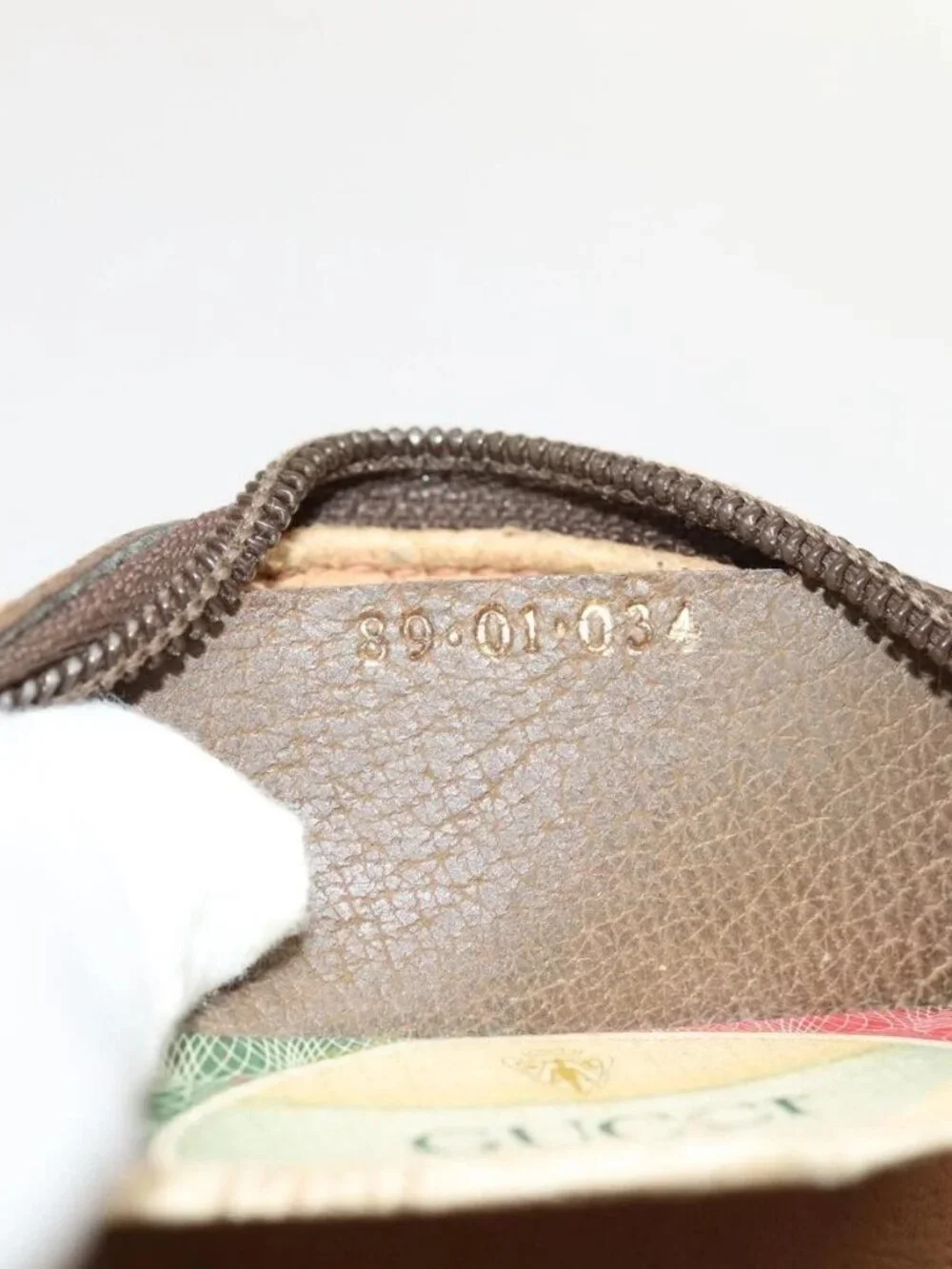 GUCCI GG Supreme Web Sherry Line Clutch Bag PVC Beige Red 89 01 034 Auth fm3793